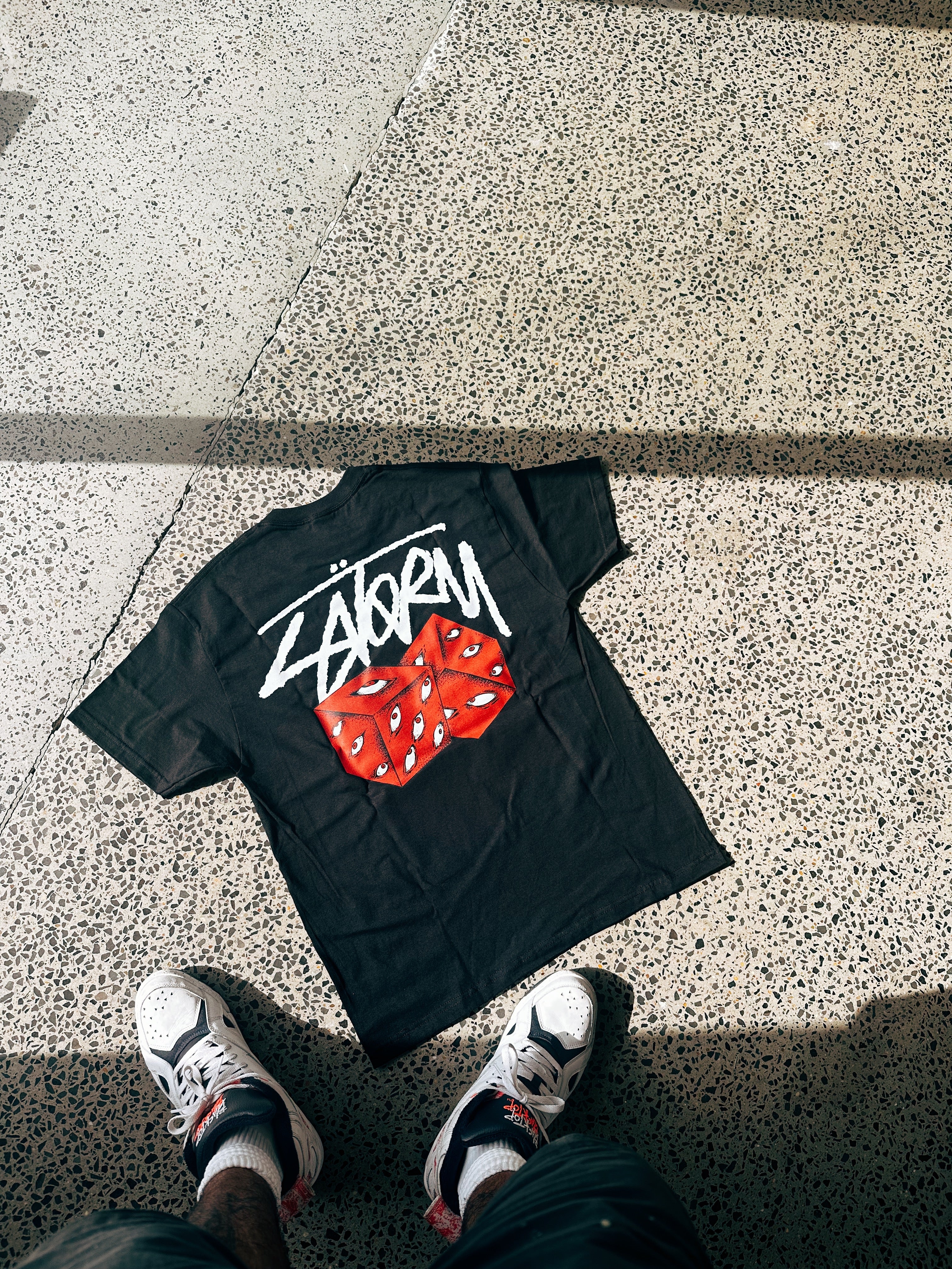 SATUSSY RED DICE TEE